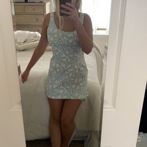 light blue floral dress